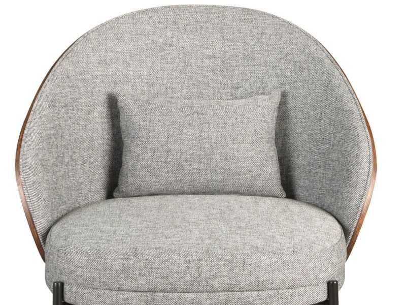 Modern design armchair with wooden frame and stainless steel legs - TALLIN