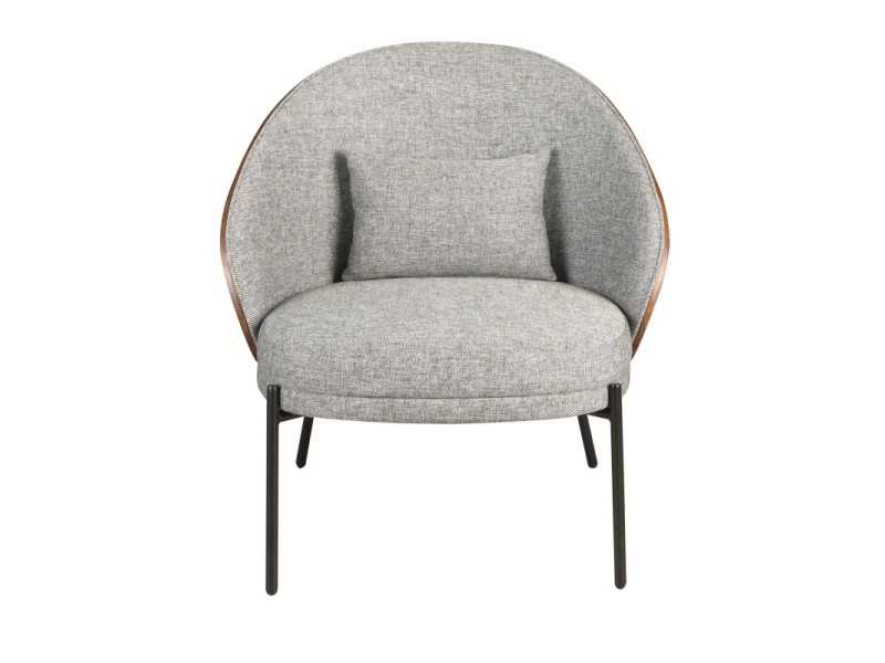 Sillón de diseño moderno con estructura de madera y patas de acero inox - TALLIN