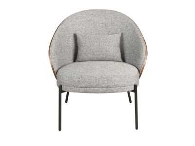 Fauteuil design moderne avec structure en bois et pieds en acier inoxydable - TALLIN