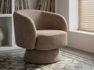 Fauteuil pivotant au design moderne - ALAN BEIGE