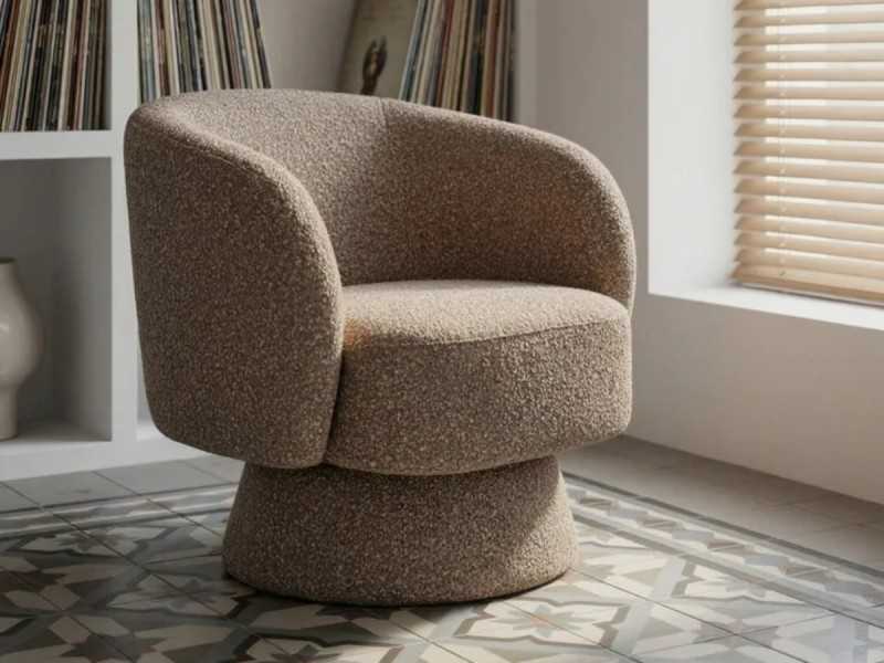 Fauteuil pivotant au design moderne - ALAN BEIGE