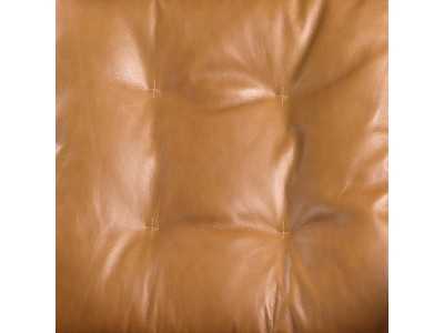 Sillón tapizado en piel genuina con base de acero inoxidable - NORVAN