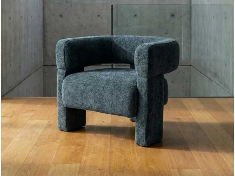 Sillón tapizado de diseño moderno - DARIO AZUL