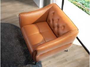 Modern design Chesterfield armchair upholstered in genuine leather - BATH 2