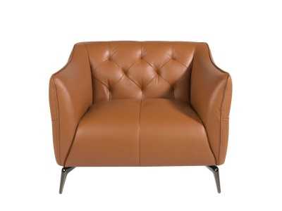 Modern design Chesterfield armchair upholstered in genuine leather - BATH