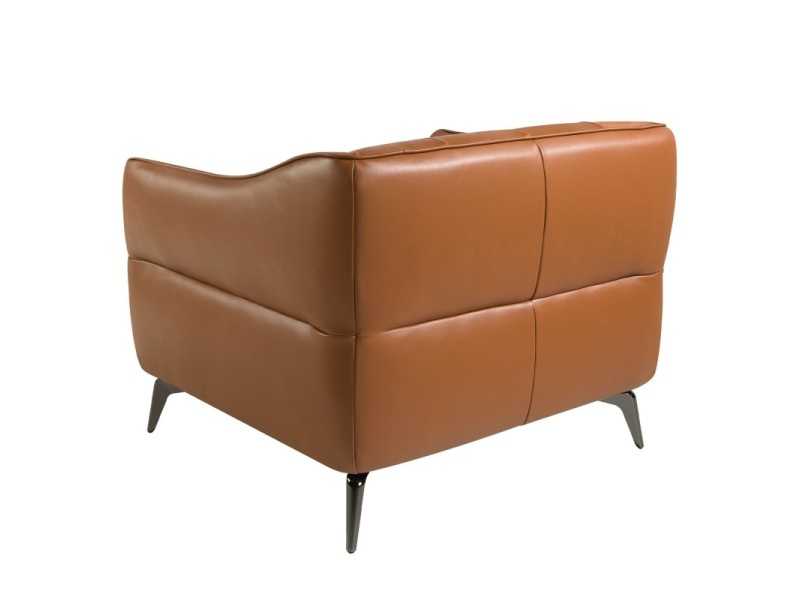 Modern design Chesterfield armchair upholstered in genuine leather - BATH