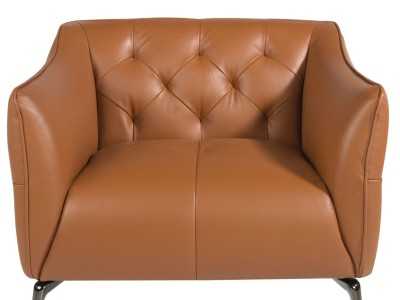Sillón tipo chester de diseño moderno tapizado en piel genuina - BATH