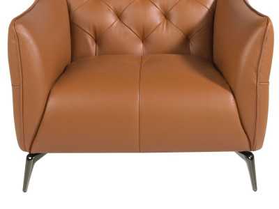 Sillón tipo chester de diseño moderno tapizado en piel genuina - BATH