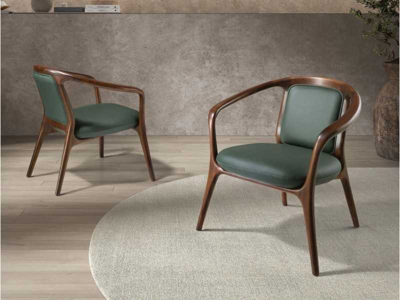 Modern design chair upholstered in synthetic leather - ABELLO