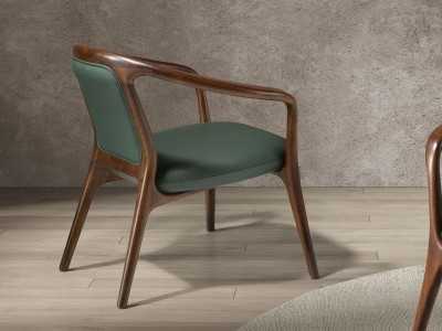 Modern design chair upholstered in synthetic leather - ABELLO