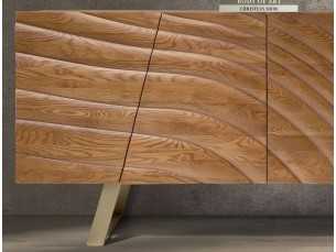 Designer sideboard in wood and stainless steel - ABDIEL 2