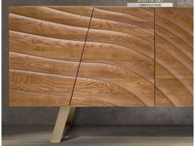 Buffet design en bois et acier inoxydable - ABDIEL
