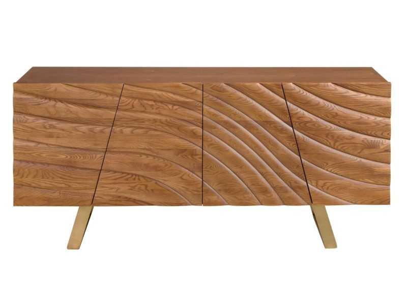 Aparador de diseño en madera y acero inoxidable - ABDIEL