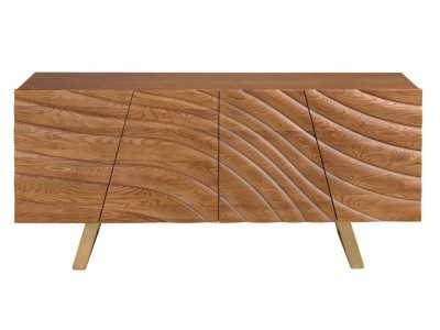 Buffet design en bois et acier inoxydable - ABDIEL