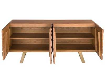 Buffet design en bois et acier inoxydable - ABDIEL