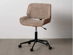 Fauteuil de bureau pivotant recouvert de tissu beige - TERZO BEIGE