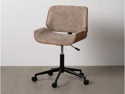 Fauteuil de bureau pivotant recouvert de tissu beige - TERZO BEIGE