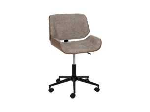 Silla giratoria de oficina tapizada en tela color beige - TERZO BEIGE 2