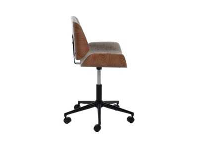 Swivel office chair upholstered in beige fabric - TERZO BEIGE