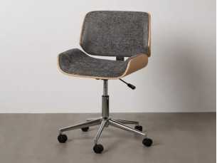 Silla giratoria de oficina tapizada en tela color gris - TERZO GRIS