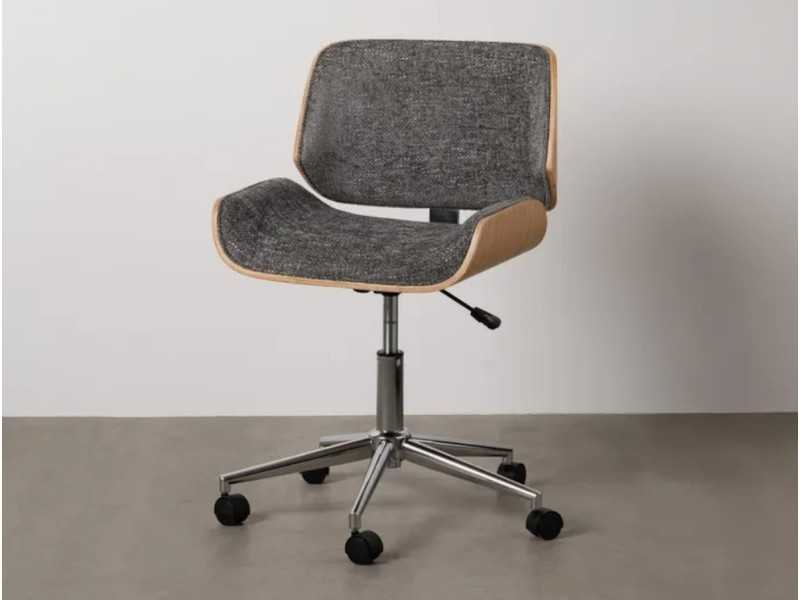 Silla giratoria de oficina tapizada en tela color gris - TERZO GRIS