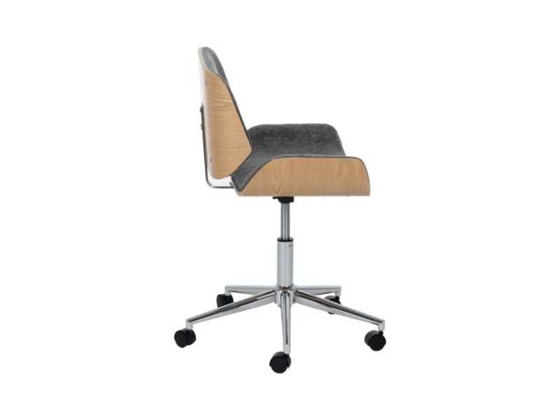 Swivel office chair upholstered in gray fabric - TERZO GRIS