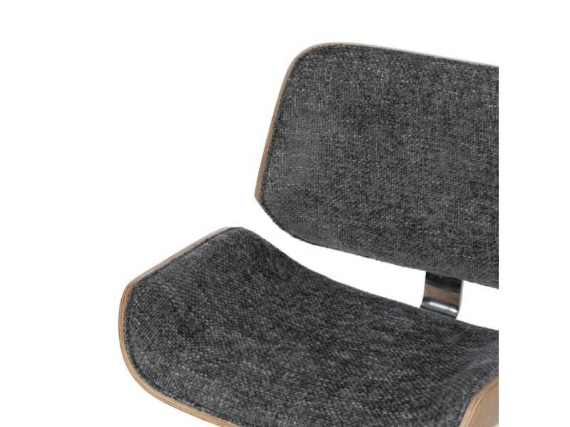 Silla giratoria de oficina tapizada en tela color gris - TERZO GRIS