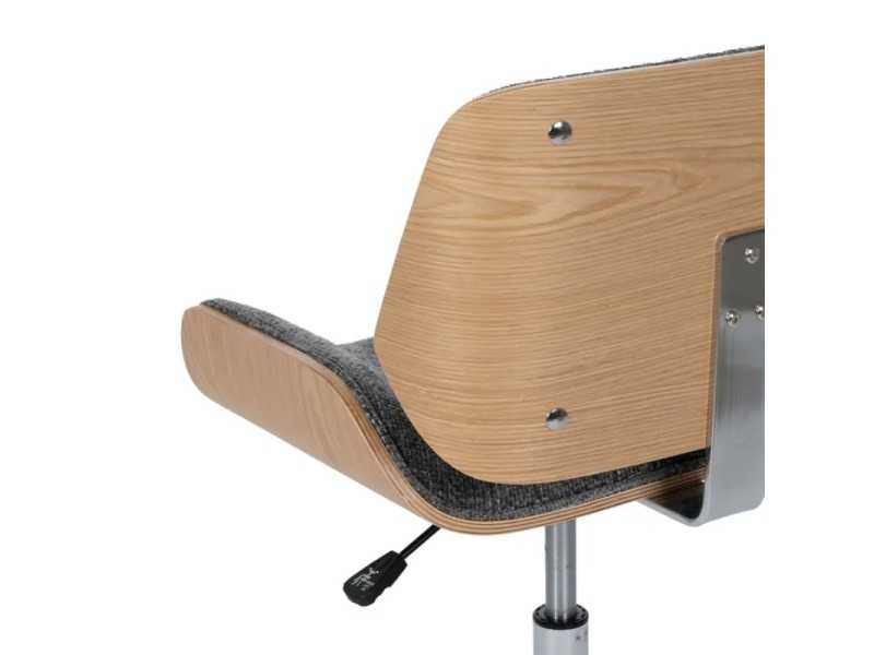 Silla giratoria de oficina tapizada en tela color gris - TERZO GRIS