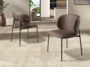 Chaise design avec pieds en acier inoxydable - ABACIAL