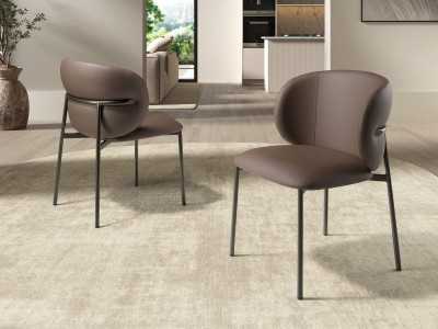 Chaise design avec pieds en acier inoxydable - ABACIAL