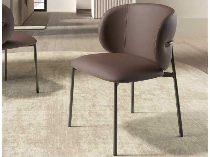 Chaise design avec pieds en acier inoxydable - ABACIAL