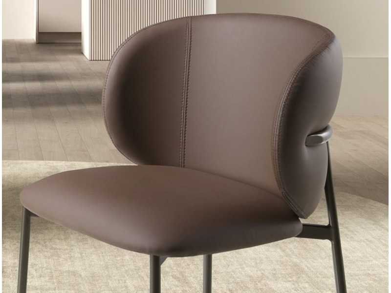 Chaise design avec pieds en acier inoxydable - ABACIAL