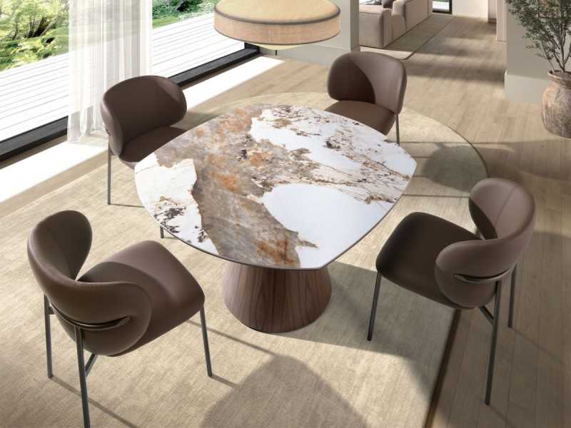 Chaise design avec pieds en acier inoxydable - ABACIAL