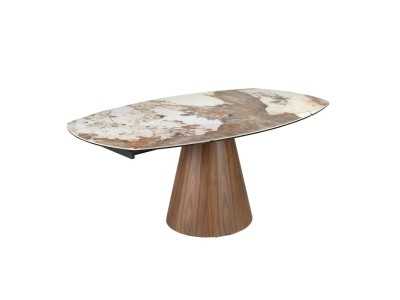 Mesa de comedor extensible con tapa de mármol porcelánico - ABACIAL