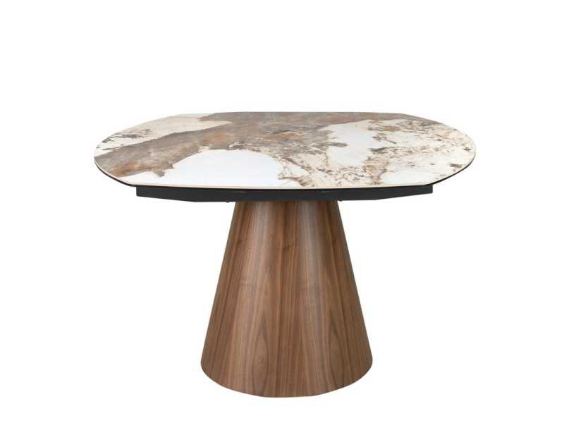 Mesa de comedor extensible con tapa de mármol porcelánico - ABACIAL