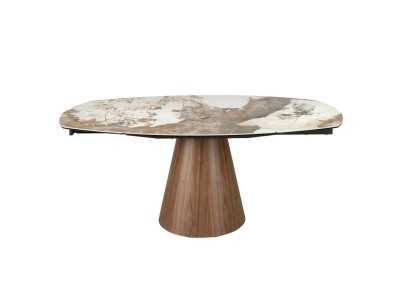 Mesa de comedor extensible con tapa de mármol porcelánico - ABACIAL