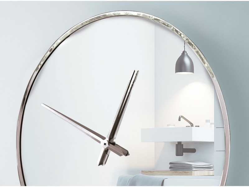 Designer round mirror clock - MARBELLA