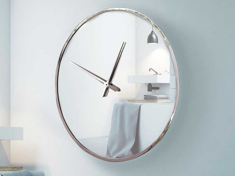 Designer round mirror clock - MARBELLA