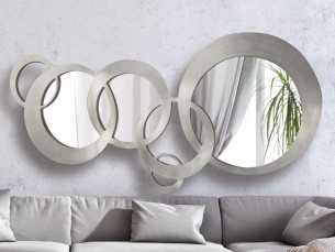 Miroir moderne finition feuille d'argent - AMBAR