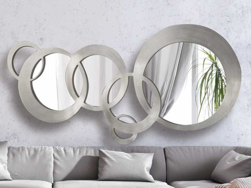 Miroir moderne finition feuille d'argent - AMBAR