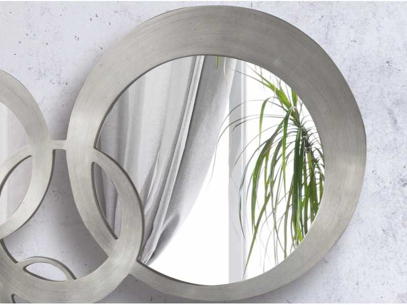 Modern mirror in silver leaf finish - AMBAR