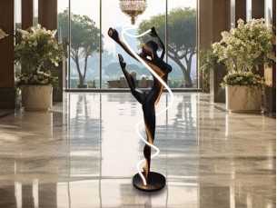 Lacquered fiberglass sculpture lamp - BALLERINE