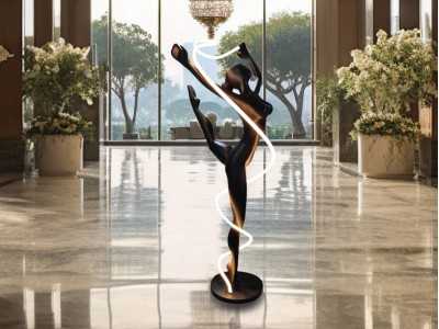 Lacquered fiberglass sculpture lamp - BALLERINE