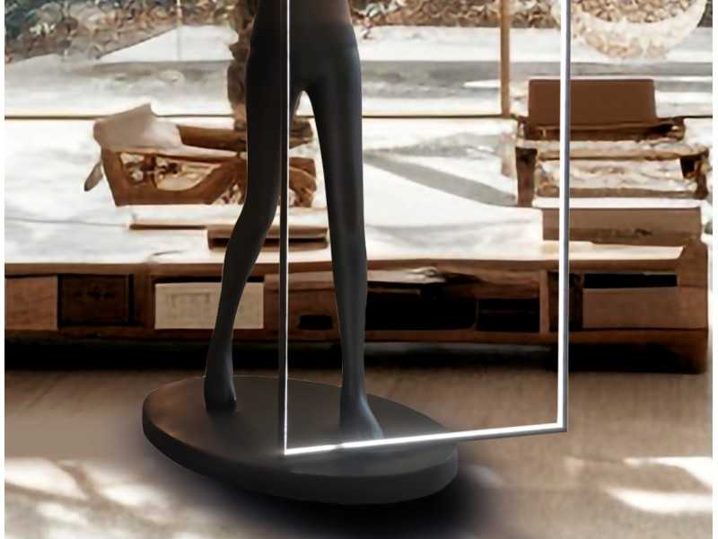 Black lacquered fiberglass sculpture lamp - PORTE