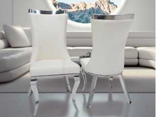 Silla de diseño con patas y detalle en acero inoxidable - AMAL