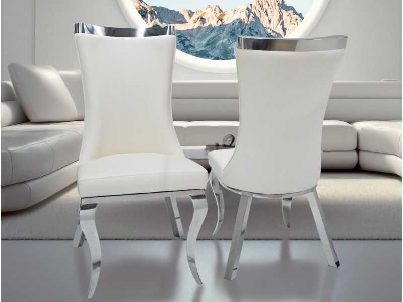 Silla de diseño con patas y detalle en acero inoxidable - AMAL