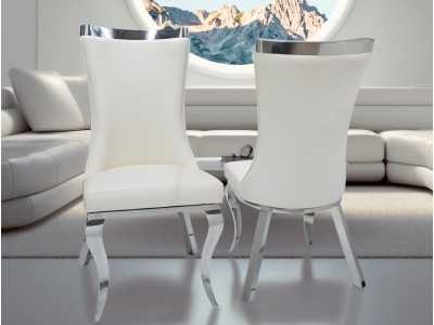 Chaise design avec pieds et détails en acier inoxydable - AMAL