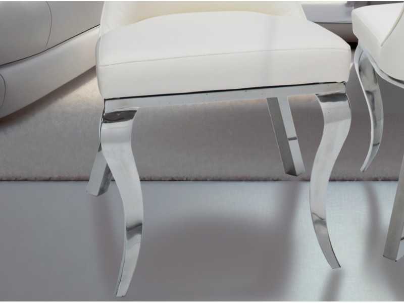 Silla de diseño con patas y detalle en acero inoxidable - AMAL