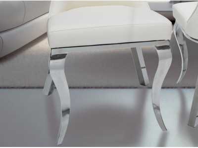 Chaise design avec pieds et détails en acier inoxydable - AMAL