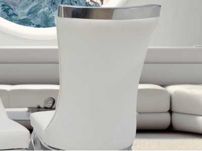 Designer chair with legs and detail in stainless steel - AMAL